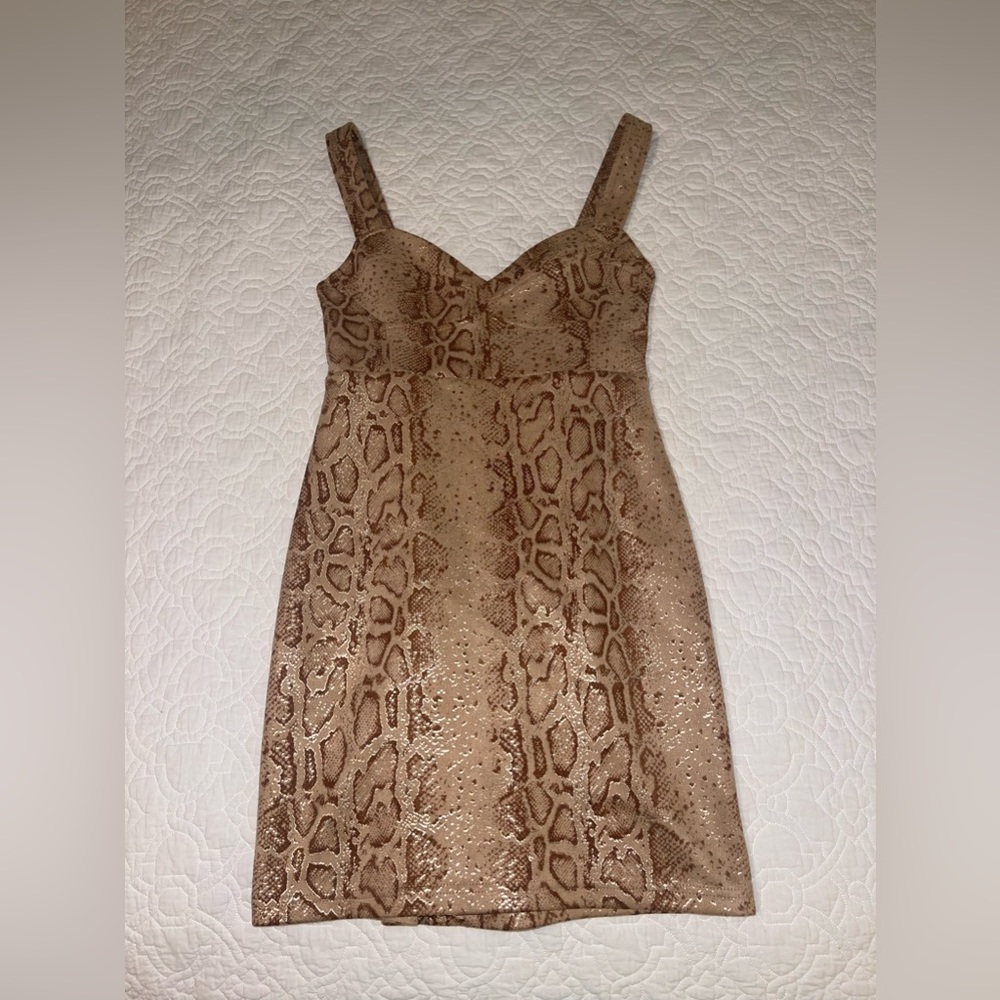 Article324 brown snake skin mini dress size small